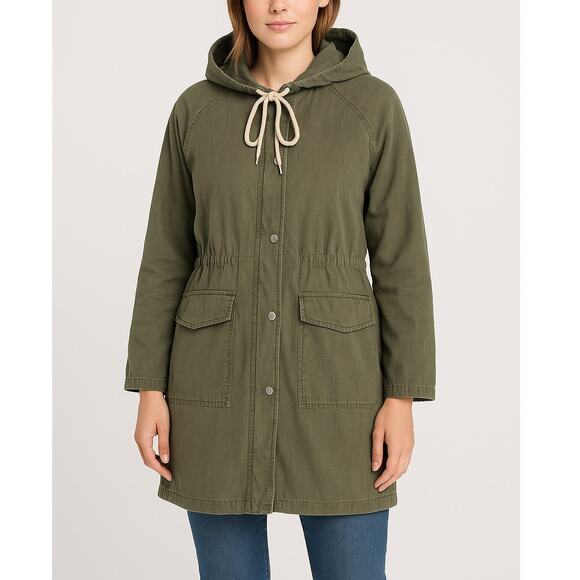 Lucky Brand Green Tencel Oversized Hooded Jacket NWT Women’s Size Small - Picture 1 of 16